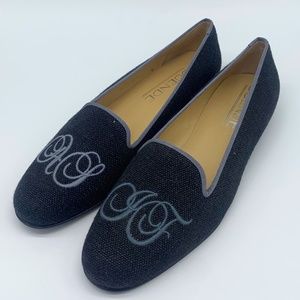 Brand New Preppy Monogrammed Loafers Slippers